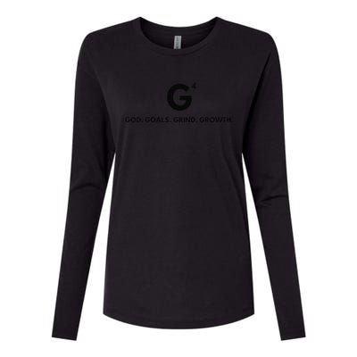 G4 God. Goals. Grind. Growth. Womens Cotton Relaxed Long Sleeve T-Shirt