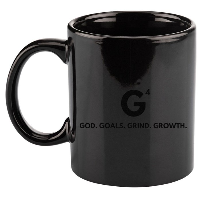 G4 God. Goals. Grind. Growth. 11oz C Handle Ceramic Mug