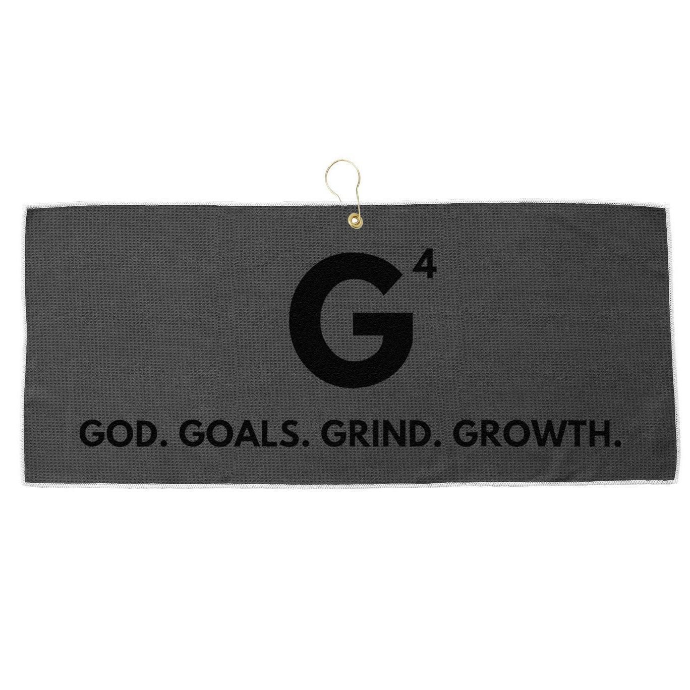 G4 God. Goals. Grind. Growth. Large Microfiber Waffle Golf Towel