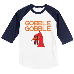 Gobble Gobble Gobble Thanksgiving Turkey Baseball Sleeve Shirt