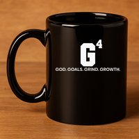 G4 God Goals Grind Growth Funny Christian 11oz C Handle Ceramic Mug