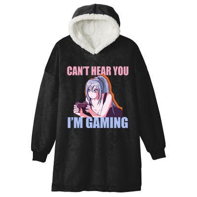 Gamer Girl Gaming I Cant Hear You Im Gaming Video Games Hooded Wearable Blanket