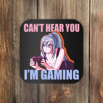 Gamer Girl Gaming I Cant Hear You Im Gaming Video Games Coaster