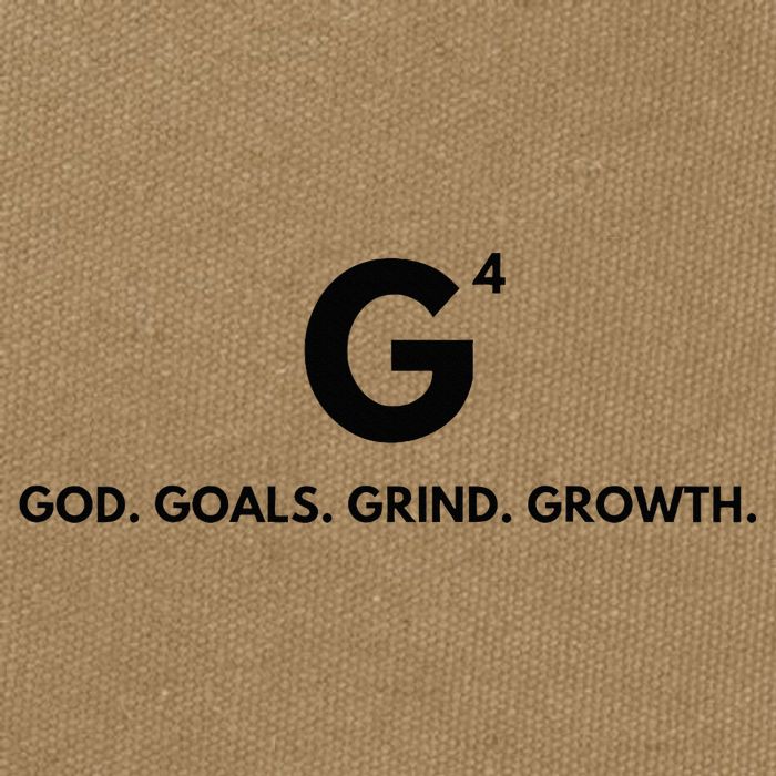 G4 God. Goals. Grind. Growth. Cotton Canvas Backpack