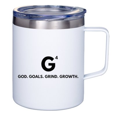 G4 God. Goals. Grind. Growth. 12oz Stainless Steel Coffee Mug