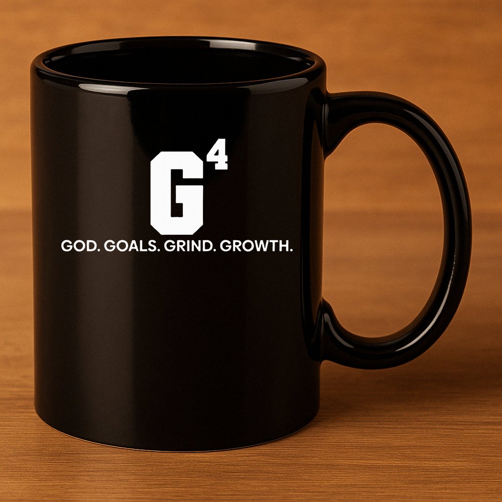G4 God Goals Grind Growth Funny Christian 11oz C Handle Ceramic Mug