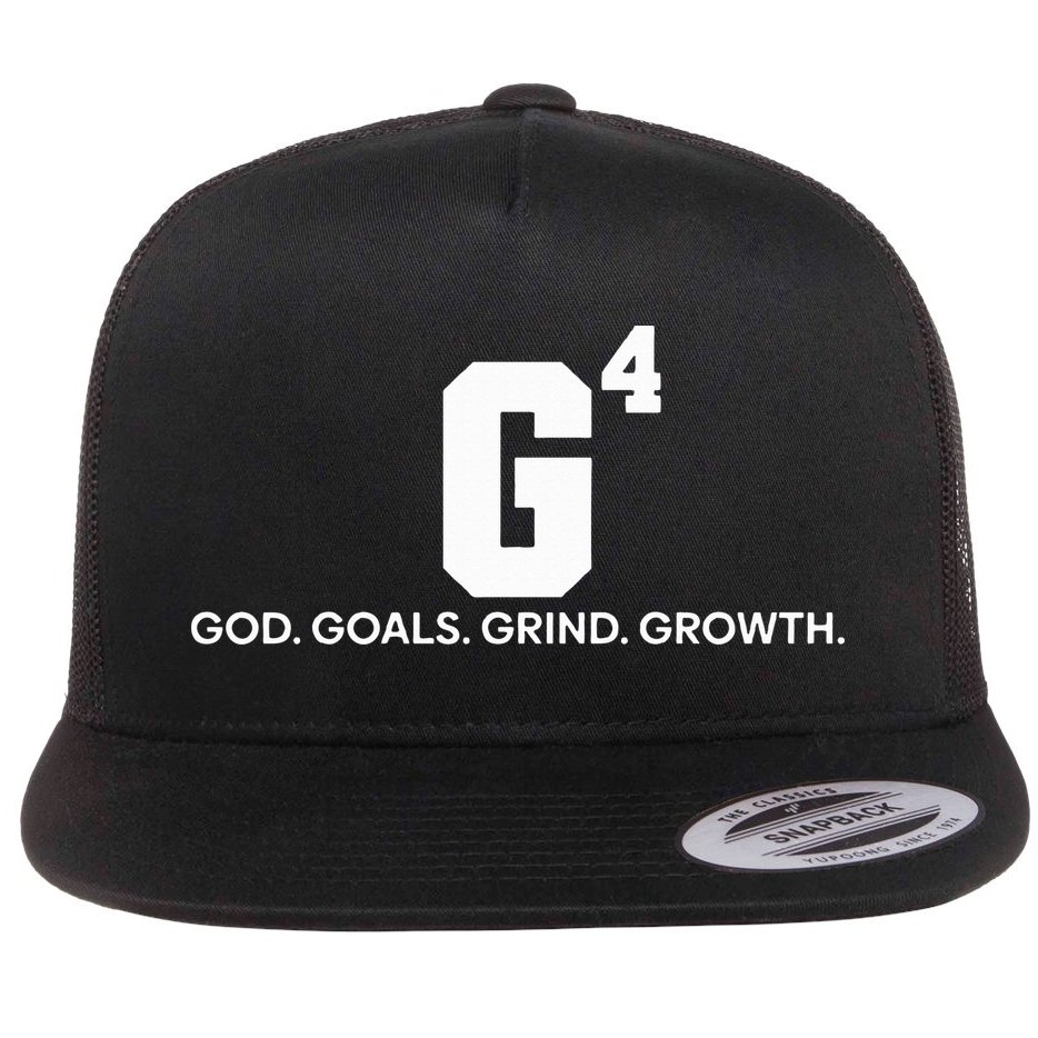 G4 God Goals Grind Growth Funny Christian Flat Bill Trucker Hat