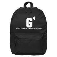 G4 God Goals Grind Growth Funny Christian 16 in Basic Backpack