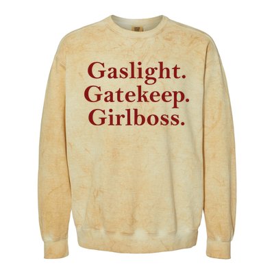 Gaslight Gatekeep Girlboss Colorblast Crewneck Sweatshirt