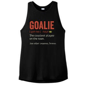 Goalie Gear Goalkeeper Definition Funny Soccer Hockey Ladies PosiCharge Tri-Blend Wicking Tank