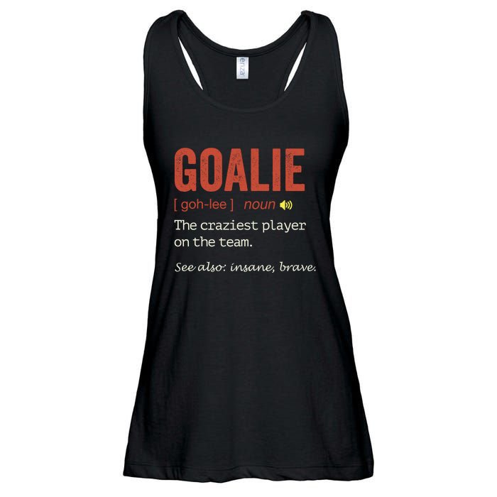 Goalie Gear Goalkeeper Definition Funny Soccer Hockey Ladies Essential Flowy Tank