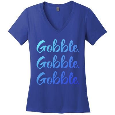 Gobble Gobble Gobble Thanksgiving Day Gift Women's V-Neck T-Shirt