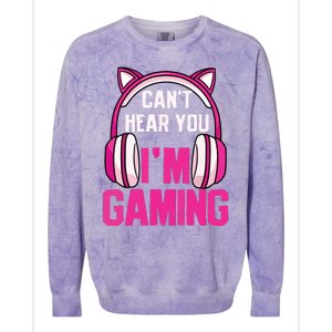 Gamer Girl Gaming I Cant Hear You Im Gaming Video Games Colorblast Crewneck Sweatshirt