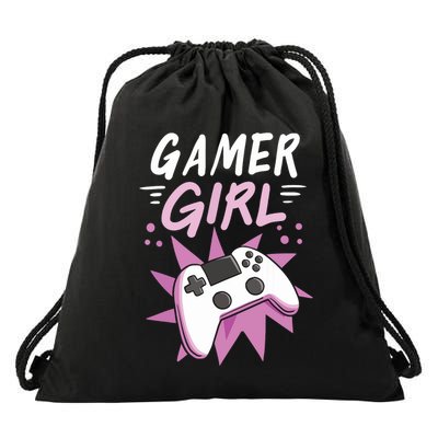 Gamer Girl Gaming Streaming Video Games Gift Drawstring Bag