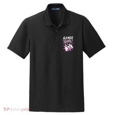 Gamer Girl Gaming Streaming Video Games Gift Dry Zone Grid Polo