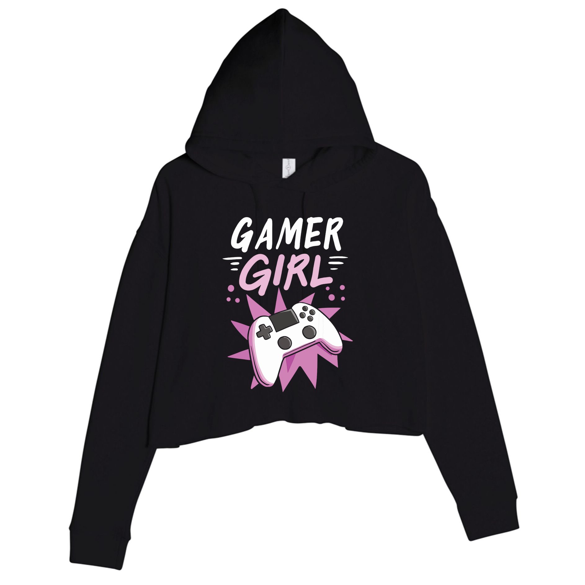 Gamer Girl Gaming Streaming Video Games Gift Crop Fleece Hoodie