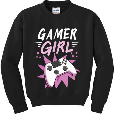 Gamer Girl Gaming Streaming Video Games Gift Kids Sweatshirt