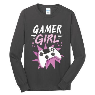 Gamer Girl Gaming Streaming Video Games Gift Tall Long Sleeve T-Shirt