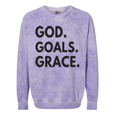 God Goals Grace, Christian Faith Lover Religious Christian Colorblast Crewneck Sweatshirt