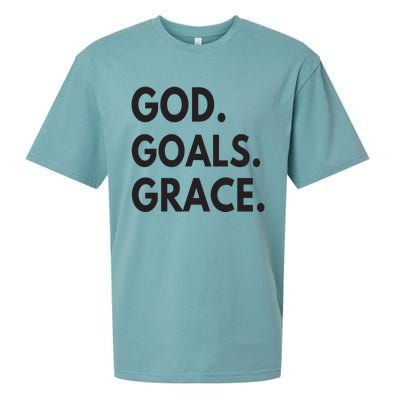 God Goals Grace, Christian Faith Lover Religious Christian Sueded Cloud Jersey T-Shirt