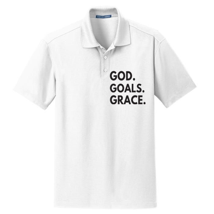 God Goals Grace, Christian Faith Lover Religious Christian Dry Zone Grid Polo