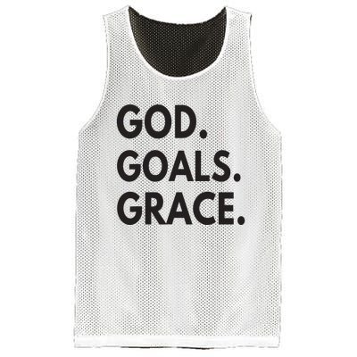 God Goals Grace, Christian Faith Lover Religious Christian Mesh Reversible Basketball Jersey Tank