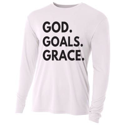 God Goals Grace, Christian Faith Lover Religious Christian Cooling Performance Long Sleeve Crew