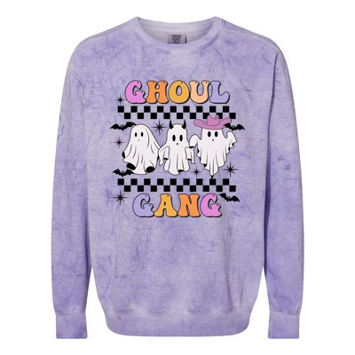 Groovy Ghoul Gang Cute Ghost Spooky Boo Crew Funny Halloween Cute Gift Colorblast Crewneck Sweatshirt