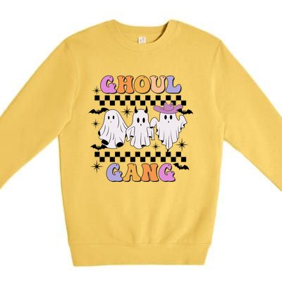 Groovy Ghoul Gang Cute Ghost Spooky Boo Crew Funny Halloween Cute Gift Premium Crewneck Sweatshirt