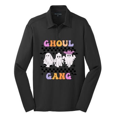 Groovy Ghoul Gang Cute Ghost Spooky Boo Crew Funny Halloween Cute Gift Silk Touch Performance Long Sleeve Polo