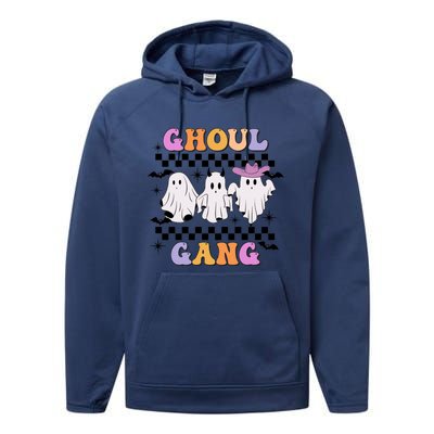 Groovy Ghoul Gang Cute Ghost Spooky Boo Crew Funny Halloween Cute Gift Performance Fleece Hoodie