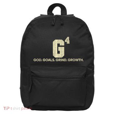 G4 God Goals Grind Growth Funny Christian 16 in Basic Backpack
