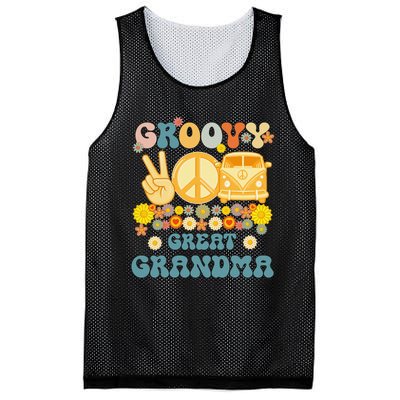 Groovy Great Grandma Retro Matching Family Baby Shower Mesh Reversible Basketball Jersey Tank