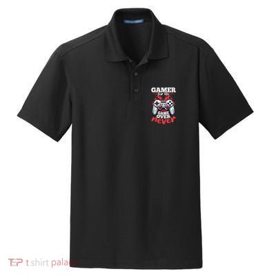 Gamer Gaming Gamer For Life Game Over Never Gift Dry Zone Grid Polo