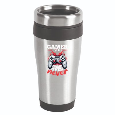 Gamer Gaming Gamer For Life Game Over Never Gift 16oz Travel Tumbler
