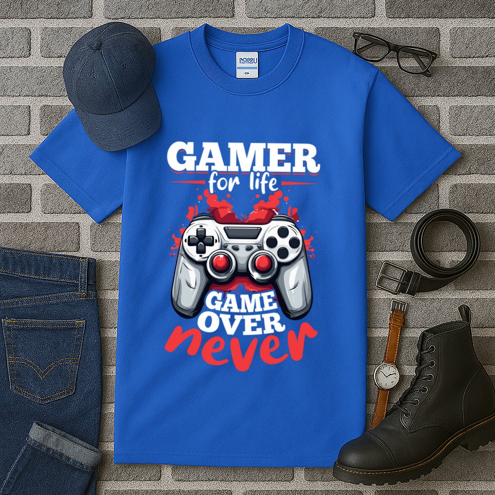 Gamer Gaming Gamer For Life Game Over Never Gift Tall T-Shirt