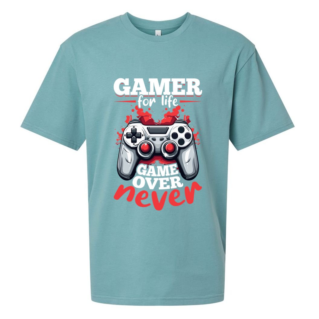 Gamer Gaming Gamer For Life Game Over Never Gift Sueded Cloud Jersey T-Shirt