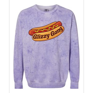 Glizzy Gang Gladiator Gobbler Funny Hot Dog Colorblast Crewneck Sweatshirt