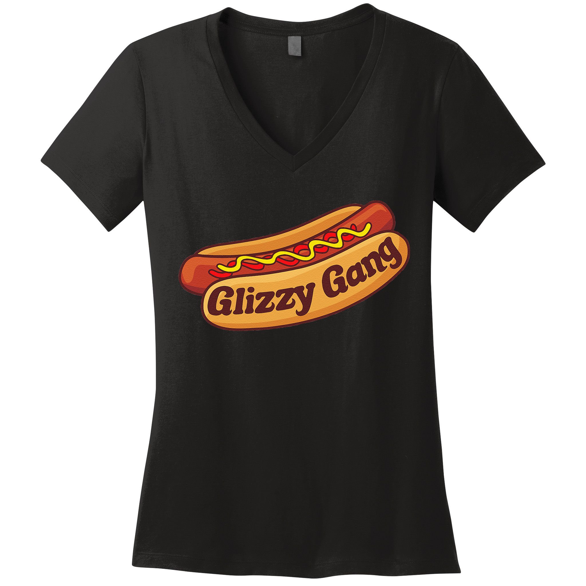 Glizzy Gang Gladiator Gobbler Funny Hot Dog Women's V-Neck T-Shirt