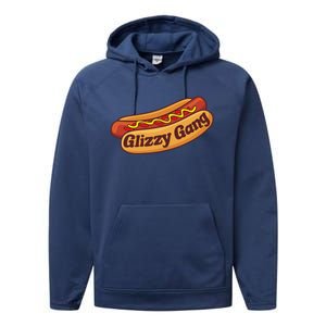 Glizzy Gang Gladiator Gobbler Funny Hot Dog Performance Fleece Hoodie