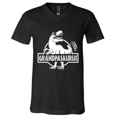 Grandpasaurus Grandfather Grandpa Pop Pop Trex Dinosaur Sweat V-Neck T-Shirt