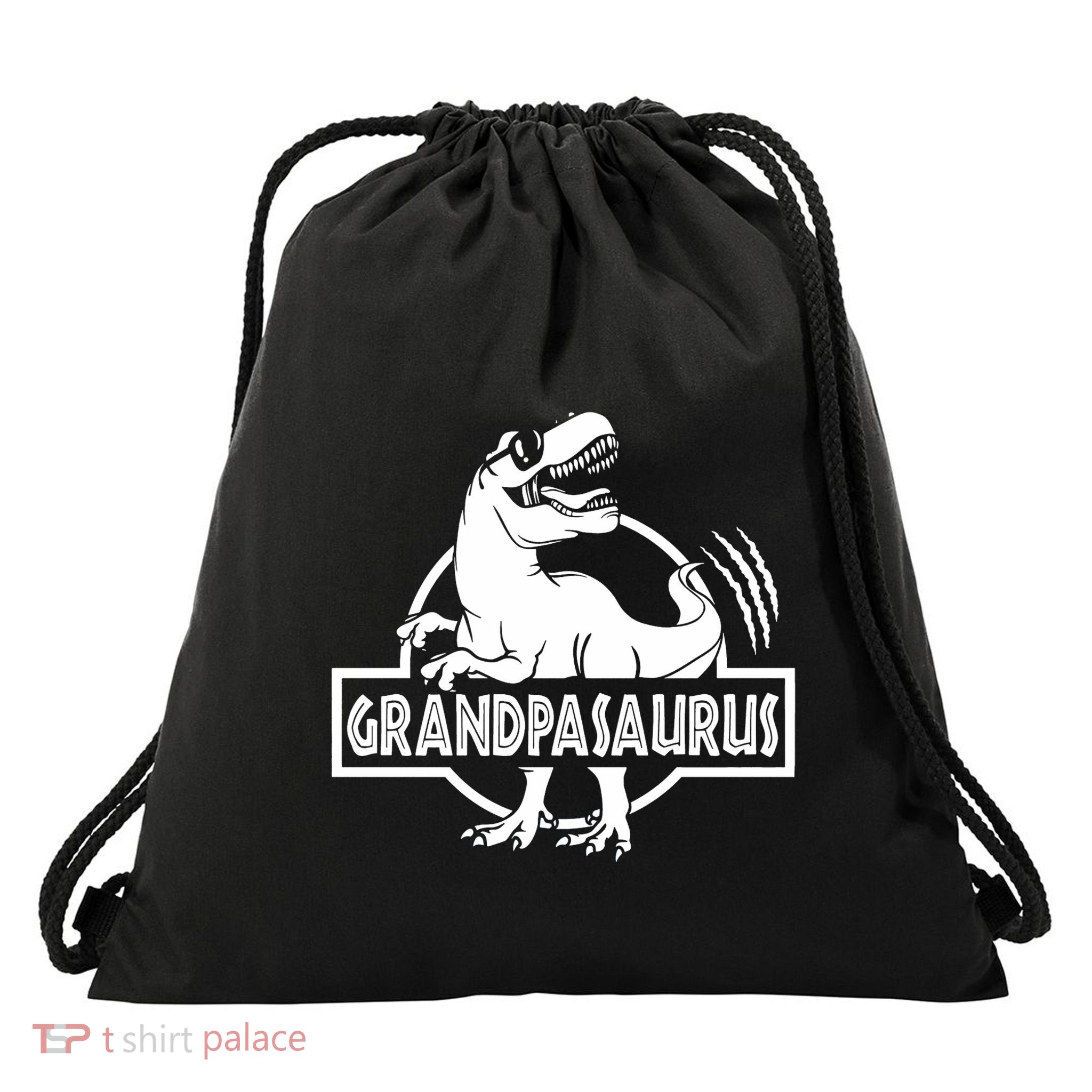Grandpasaurus Grandfather Grandpa Pop Pop Trex Dinosaur Sweat Drawstring Bag