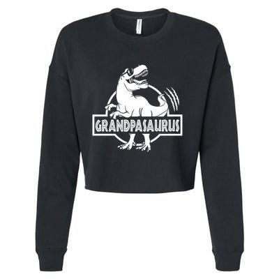 Grandpasaurus Grandfather Grandpa Pop Pop Trex Dinosaur Sweat Cropped Pullover Crew