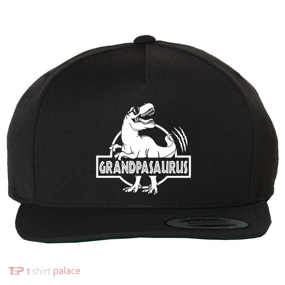 Grandpasaurus Grandfather Grandpa Pop Pop Trex Dinosaur Sweat Wool Snapback Cap