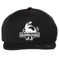 Grandpasaurus Grandfather Grandpa Pop Pop Trex Dinosaur Sweat Wool Snapback Cap