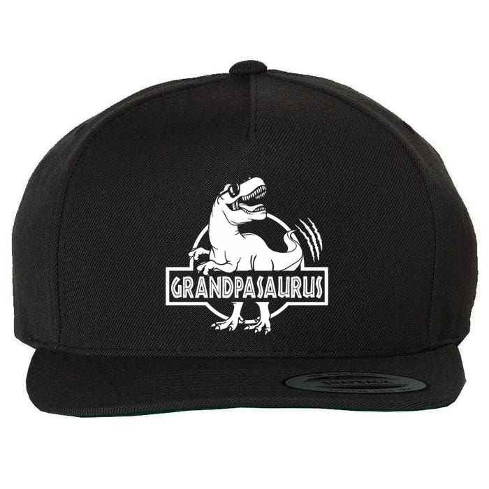 Grandpasaurus Grandfather Grandpa Pop Pop Trex Dinosaur Sweat Wool Snapback Cap