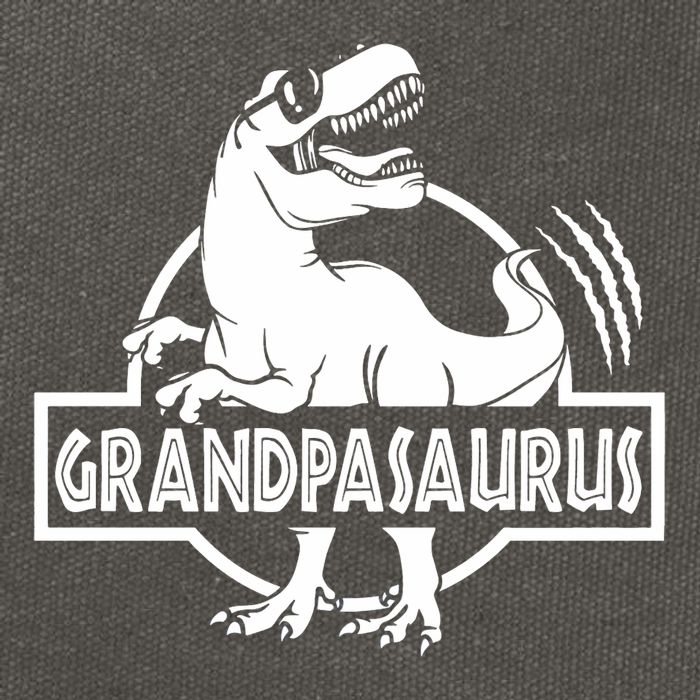 Grandpasaurus Grandfather Grandpa Pop Pop Trex Dinosaur Sweat Cotton Canvas Backpack
