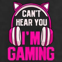 Gamer Girl Gaming I Can't Hear You I'm Gaming Video Games 7 Panel Mesh Trucker Snapback Hat