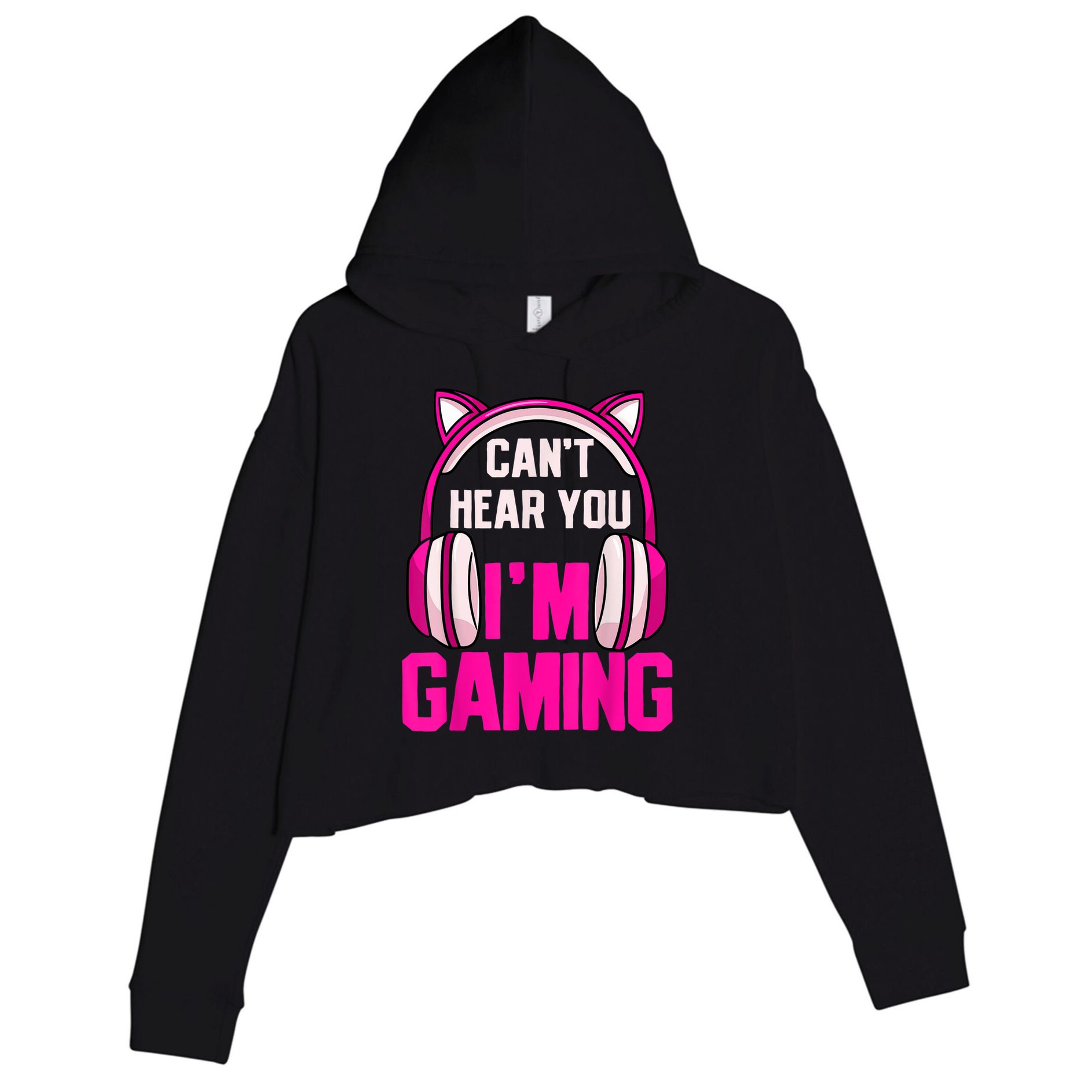 Gamer Girl Gaming I Can't Hear You I'm Gaming Video Games Crop Fleece Hoodie
