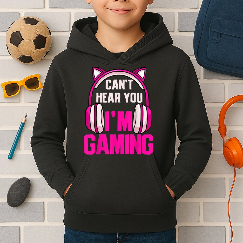 Gamer Girl Gaming I Can't Hear You I'm Gaming Video Games Kids Hoodie